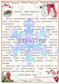 Kalėdų senelio laiškas su 4 užduotimis 