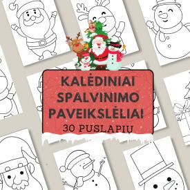 Kalėdiniai spalvinimo paveikslėliai vaikams - 30 puslapių