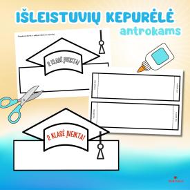 Pasigaminama išleistuvių kepurėlė antrokams