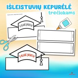 Pasigaminama išleistuvių kepurėlė trečiokams