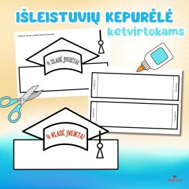 Pasigaminama išleistuvių kepurėlė ketvirtokams