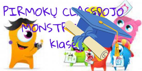 Mūsų klasės pavadinimas ClassDojo Monstriukų klasė ir kuo mes šiais  metais būsime.