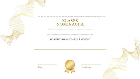 Klasės vadovo veikla NOMINACIJA