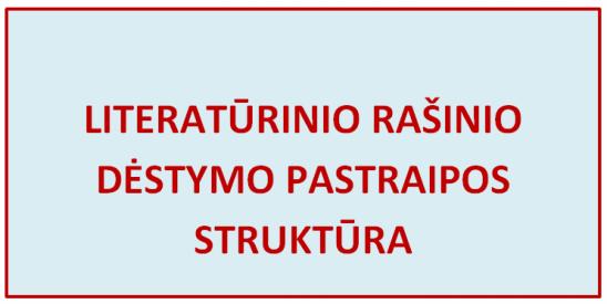 LITERATŪRINIO RAŠINIO DĖSTYMO PASTRAIPOS STRUKTŪRA