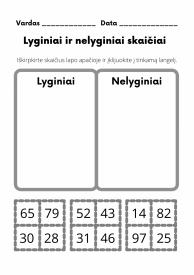 Lyginiai ir nelyginiai skaičiai