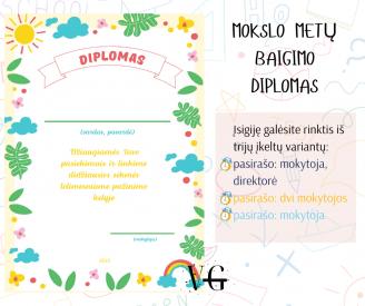 Diplomas mokslo metų baigimo proga, trys variantai