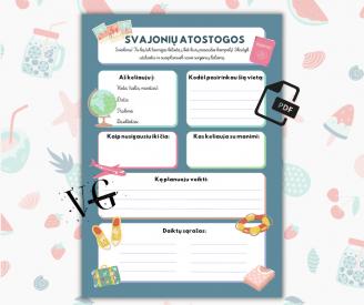 Kūrybiška užduotėlė apie svajonių atostogas, PDF