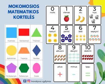 Matematikos kortelės - 4 komplektai pigiau