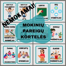 Mokinių pareigų kortelės