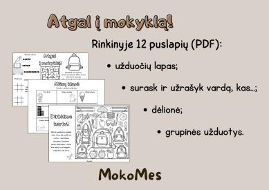 Užduočių rinkinys Atgal į mokyklą