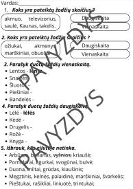 Daiktavardžio vienaskaita ir daugiskaita