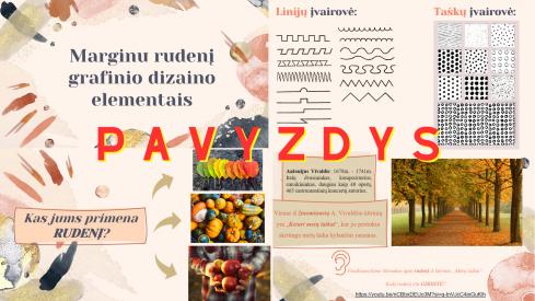 Rudens marginimas naudojant grafinio dizaino elementus