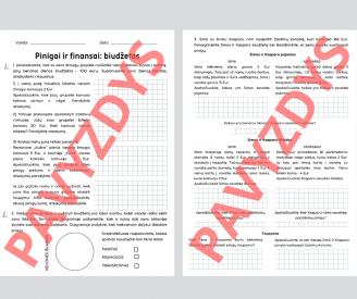 Grupinė užduotis matematikai apie biudžetą, jo planavimą ir paskirstymą