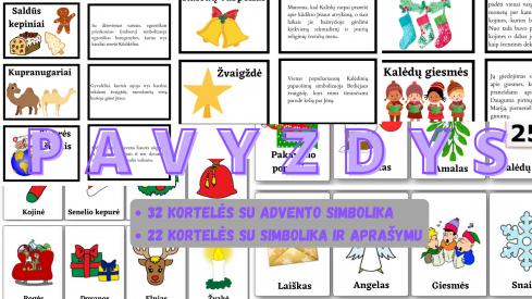 Šventinio laikotarpio simboliai - kortelės