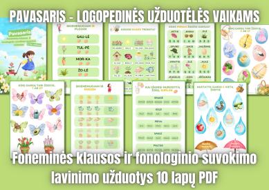 Logopediniai pratimai 5-7m. vaikams PAVASARIS
