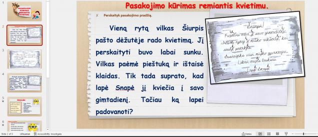 Pasakojimo kūrimas remiantis kvietimu
