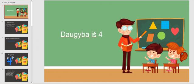 Daugybos lentelė iš 4.