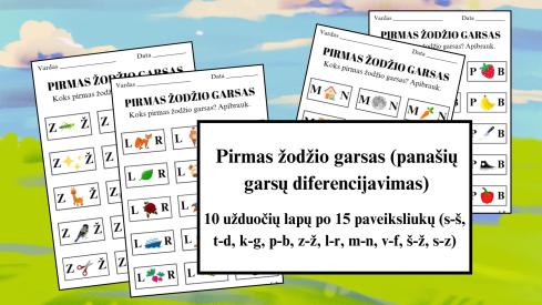 Pirmas žodžio garsas, panašių garsų diferencijavimas