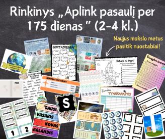 Priemonių rinkinys 2-4 kl. Aplink pasaulį per 175 dienas
