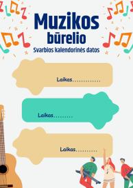 Plakatas skirtas Muzikos būrelio Kalendorius