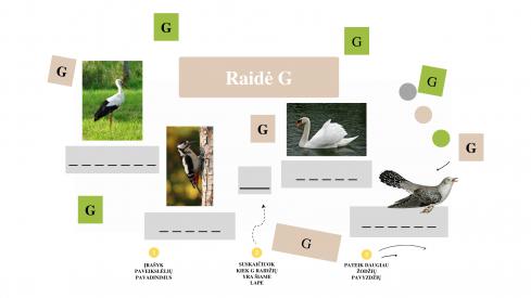 Užduotys su raidėmis: B, C, Č, D, F, G, P, R, S, Š, T, Z