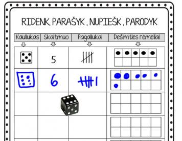 Skaičiaus supratimas žaidžiant