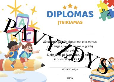 Vaikų diplomų rinkinys. Priešmokyklinio ugdymo ir mokslo metų užbaigimo diplomai 