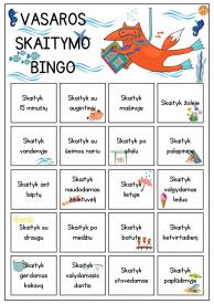 Vasaros skaitymo bingo