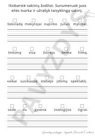Sakinių sudarymas raštu