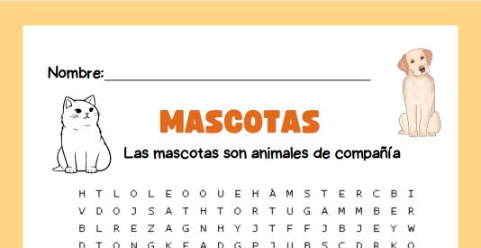 Mascotas. Naminiai gyvūnai ispanų k.