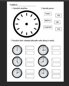 Laikrodis 1 klasė