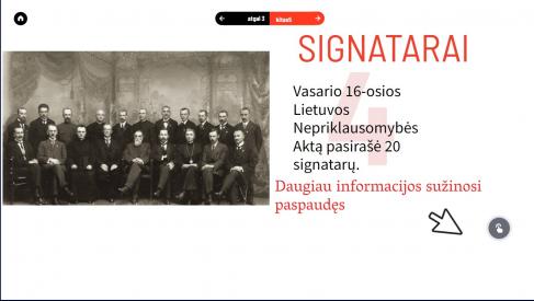 Interaktyvus Vasario 16d. pristatymas ir veikla