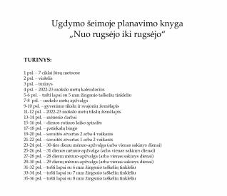 Ugdymo šeimoje planavimo knyga