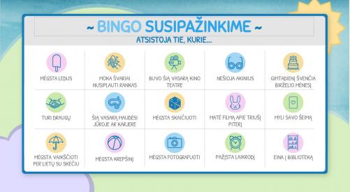 BINGO SUSIPAŽINKIME