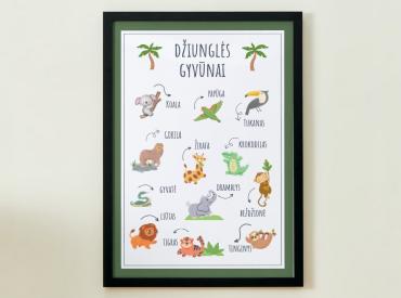 DŽIUNGLĖS GYVŪNAI - PLAKATAS