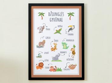 DŽIUNGLĖS GYVŪNAI - PLAKATAS