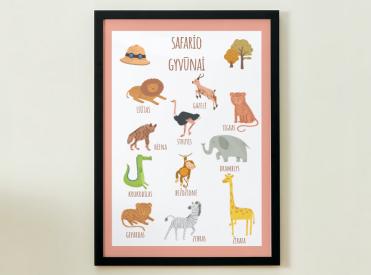 SAFARIO GYVŪNAI - PLAKATAS