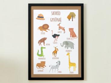 SAFARIO GYVŪNAI - PLAKATAS
