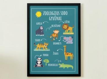 ZOOLOGIJOS SODO GYVŪNAI - PLAKATAS