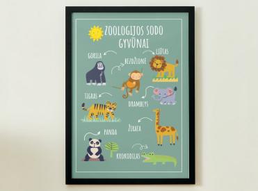 ZOOLOGIJOS SODO GYVŪNAI - PLAKATAS