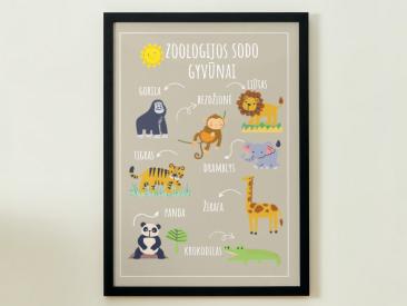 ZOOLOGIJOS SODO GYVŪNAI - PLAKATAS