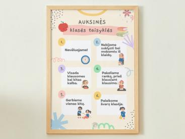 Auksinės klasės taisyklės - plakatas