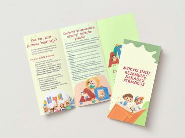 Mokyklinių reikmenų sąrašas pirmokui - lankstinukas
