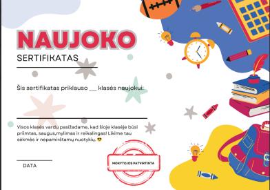NAUJOKO SERTIFIKATAS
