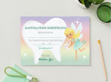Dantukų fėjos sertifikatai - 3 vnt.