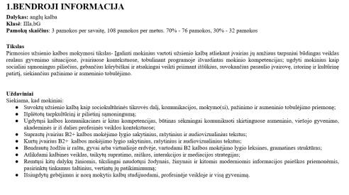 11 klasės ilgalaikis planas pagal atnaujintas programas Insight Advanced