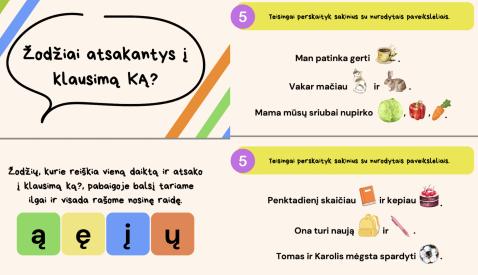 Žodžiai atsakantys į klausimus ką ir kas