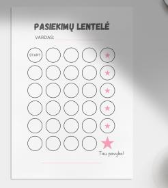 Pasiekimų fiksavimo lentelė