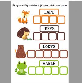 Miško gyvūnai, žodžių sudarymas