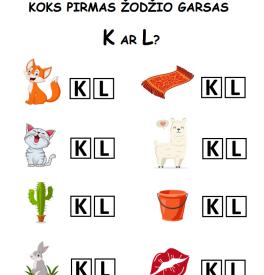 Pirmas žodžio garsas 12 užduotėlių